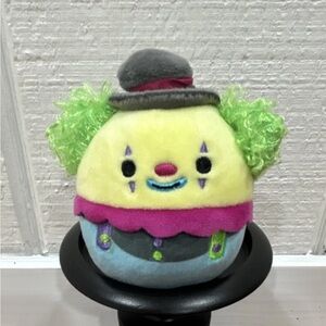 Squishmallows Yellow Clown Plush with Pink Trim and Green Hair